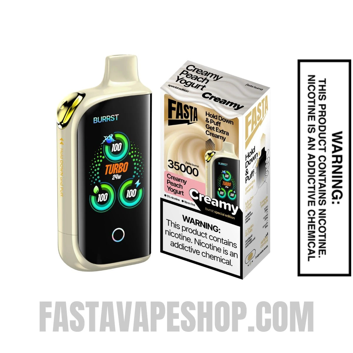 Creamy Peach Yogurt Fasta Burrst 35000 Creamy Edition Vape With Package Box Creamy Peach Yogurt Fasta Burrst 35000 Creamy Edition Vape With Package Box