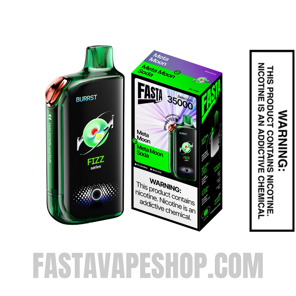 Meta Moon / Meta Moon Sode Fasta Burrst 35000 Fizz Series Vape With Package Box Meta Moon / Meta Moon Sode Fasta Burrst 35000 Fizz Series Vape With Package Box