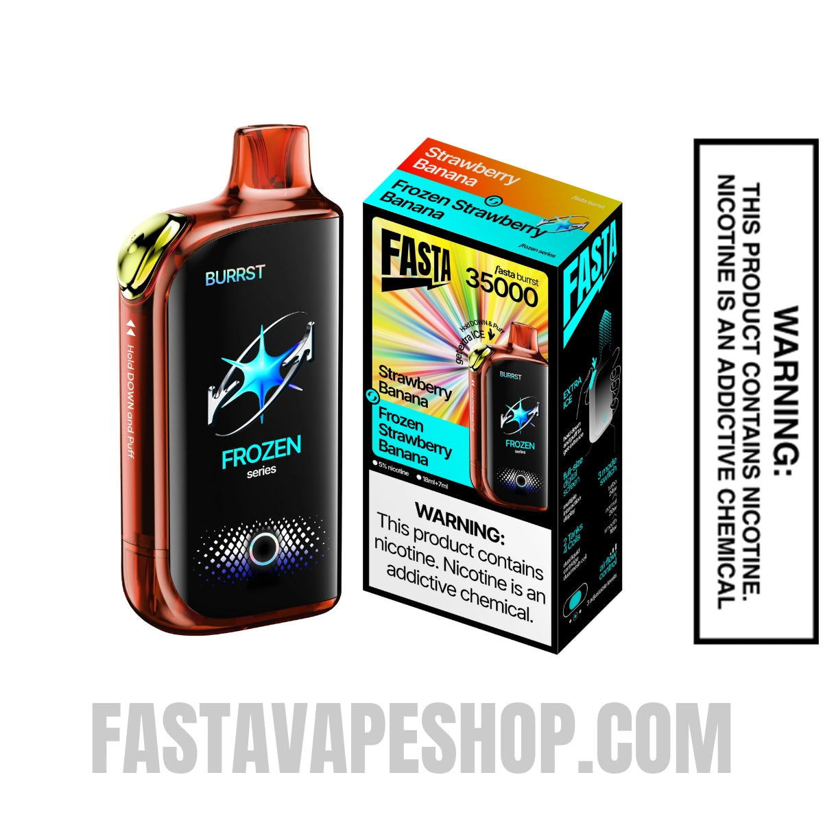 Strawberry Banana / Frozen Strawberry Banana Fasta Burrst 35000 Vape With Package Box Strawberry Banana / Frozen Strawberry Banana Fasta Burrst 35000 Vape With Package Box