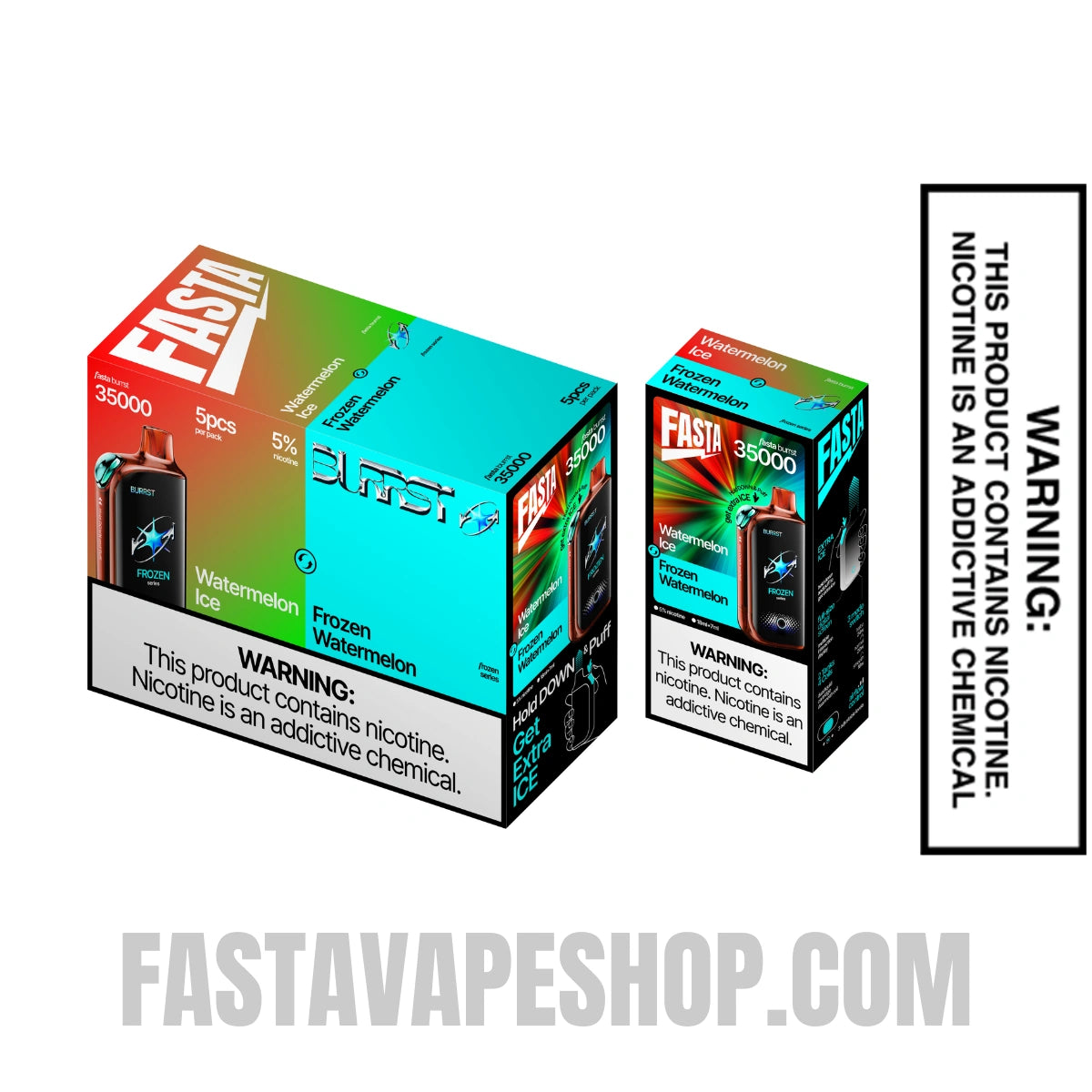 Watermelon Ice / Frozen Watermelon Fasta Burrst 35000 Vape with bundle box Watermelon Ice / Frozen Watermelon Fasta Burrst 35000 Vape with bundle box