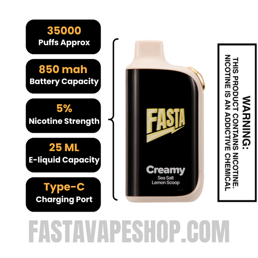 Creamy Sea Salt Lemon Scoop Fasta Burrst 35000 Creamy Edition Vape Specifications