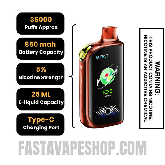 Fcuking FAB / Fcuking FAB Soda Fasta Burrst 35000 Fizz Series Vape Specifications