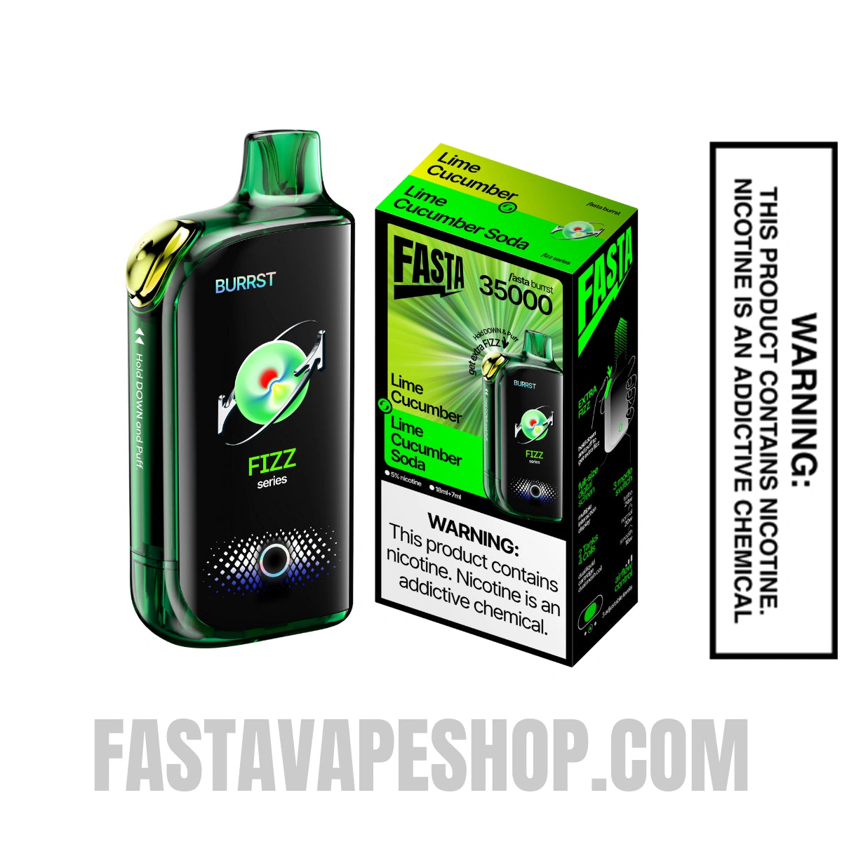 Lime Cucumber / Lime Cucumber Soda Fasta Burrst 35000 Fizz Series Vape With Package Box