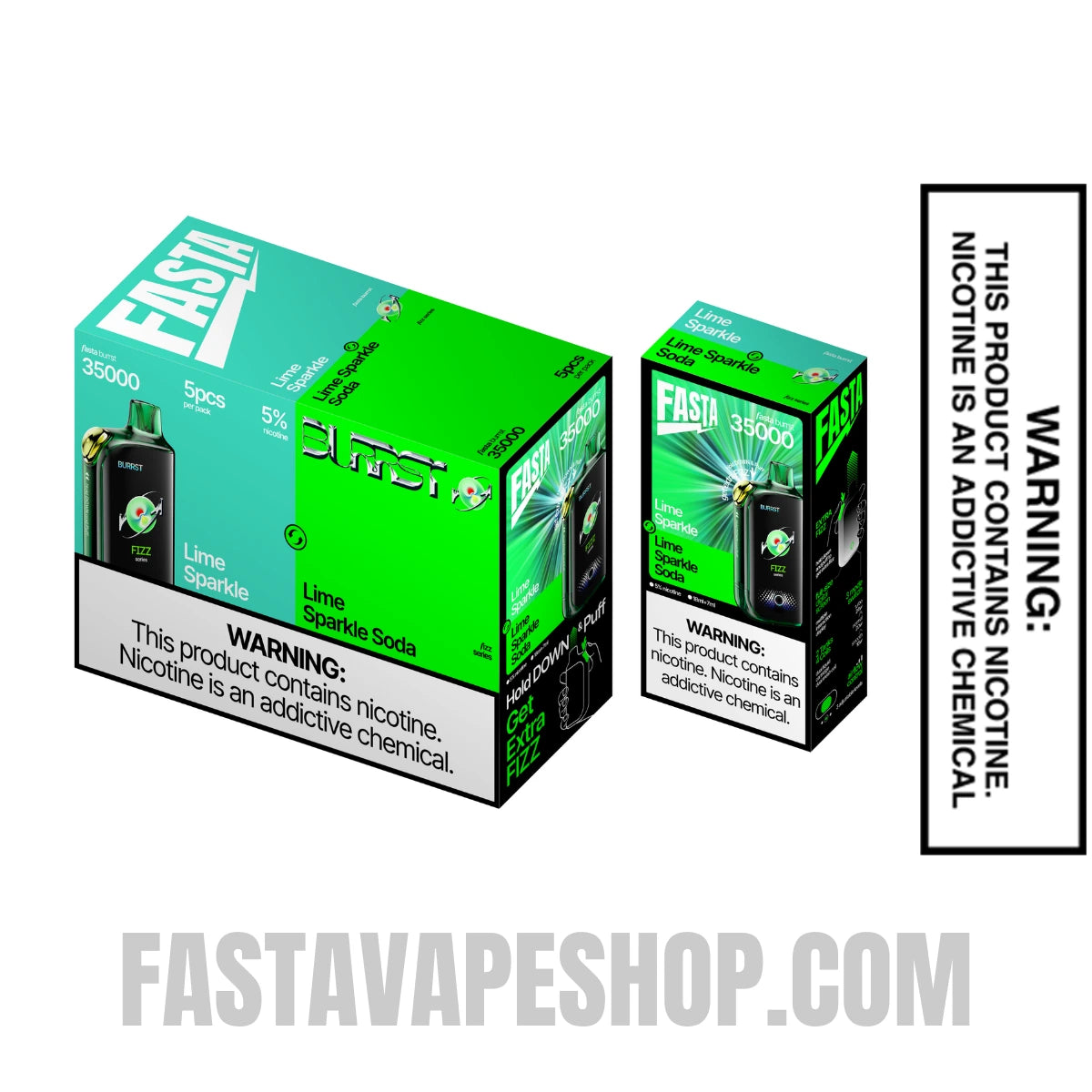 Lime Sparkle / Lime Sparkle Soda FASTA Burrst 35000 Vape with bundle box