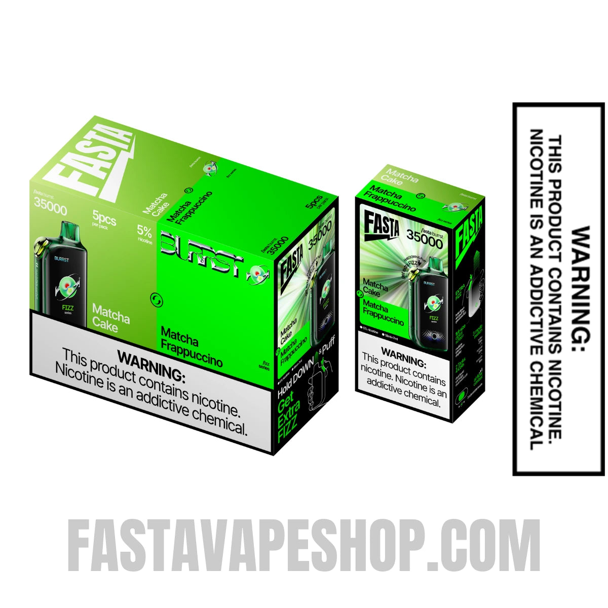 Matcha Cake / Matcha Frappuccino Fasta Burrst 35000 Fizz Series Vape with bundle box