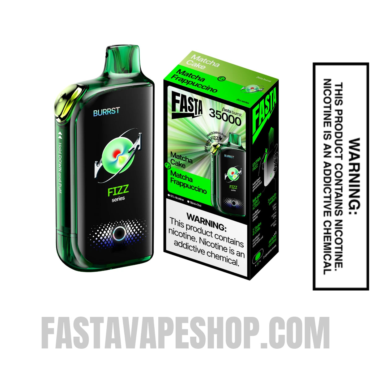 Matcha Cake / Matcha Frappuccino Fasta Burrst 35000 Fizz Series Vape With Package Box