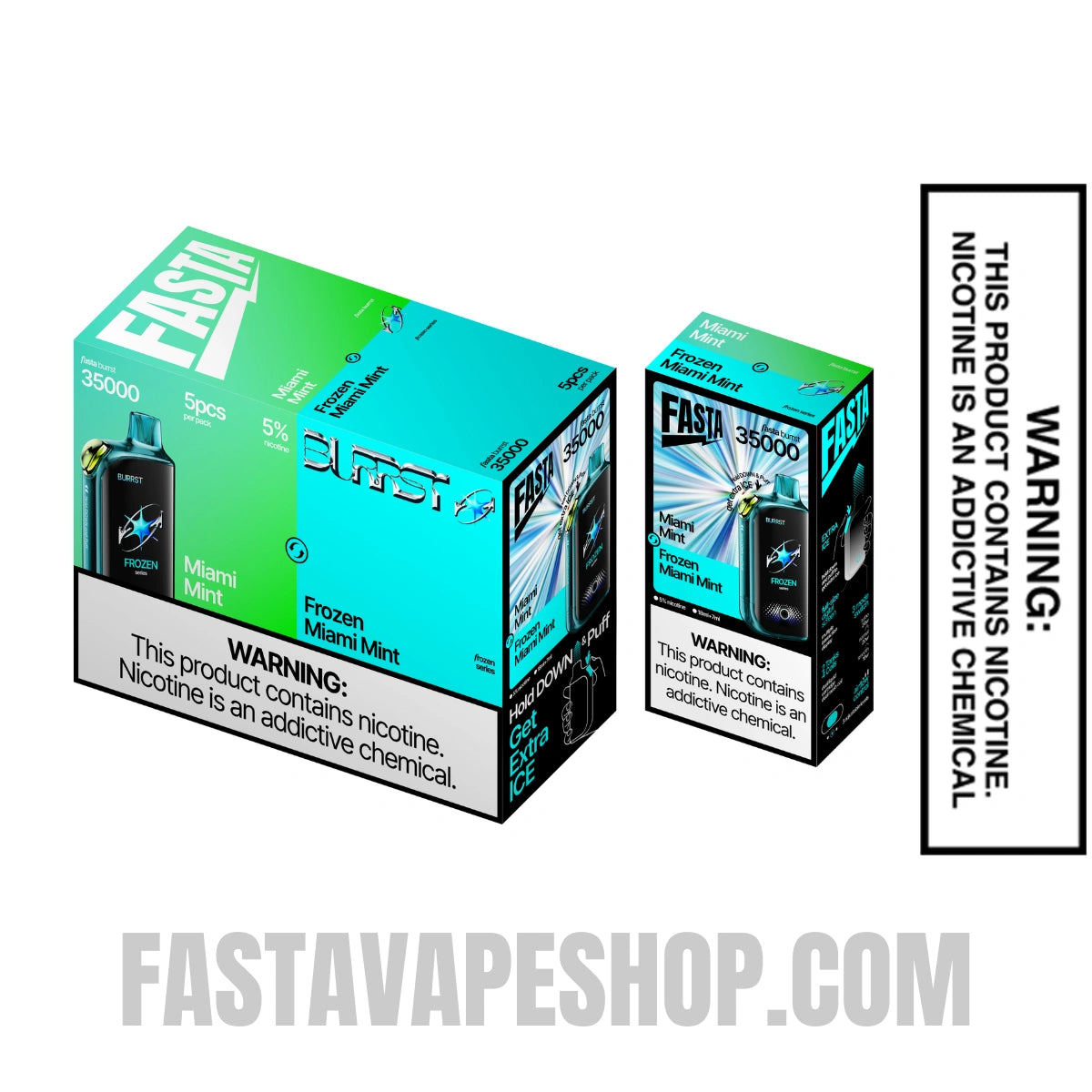 Miami Mint / Frozen Miami Mint Fasta Burrst 35000 Vape with bundle box