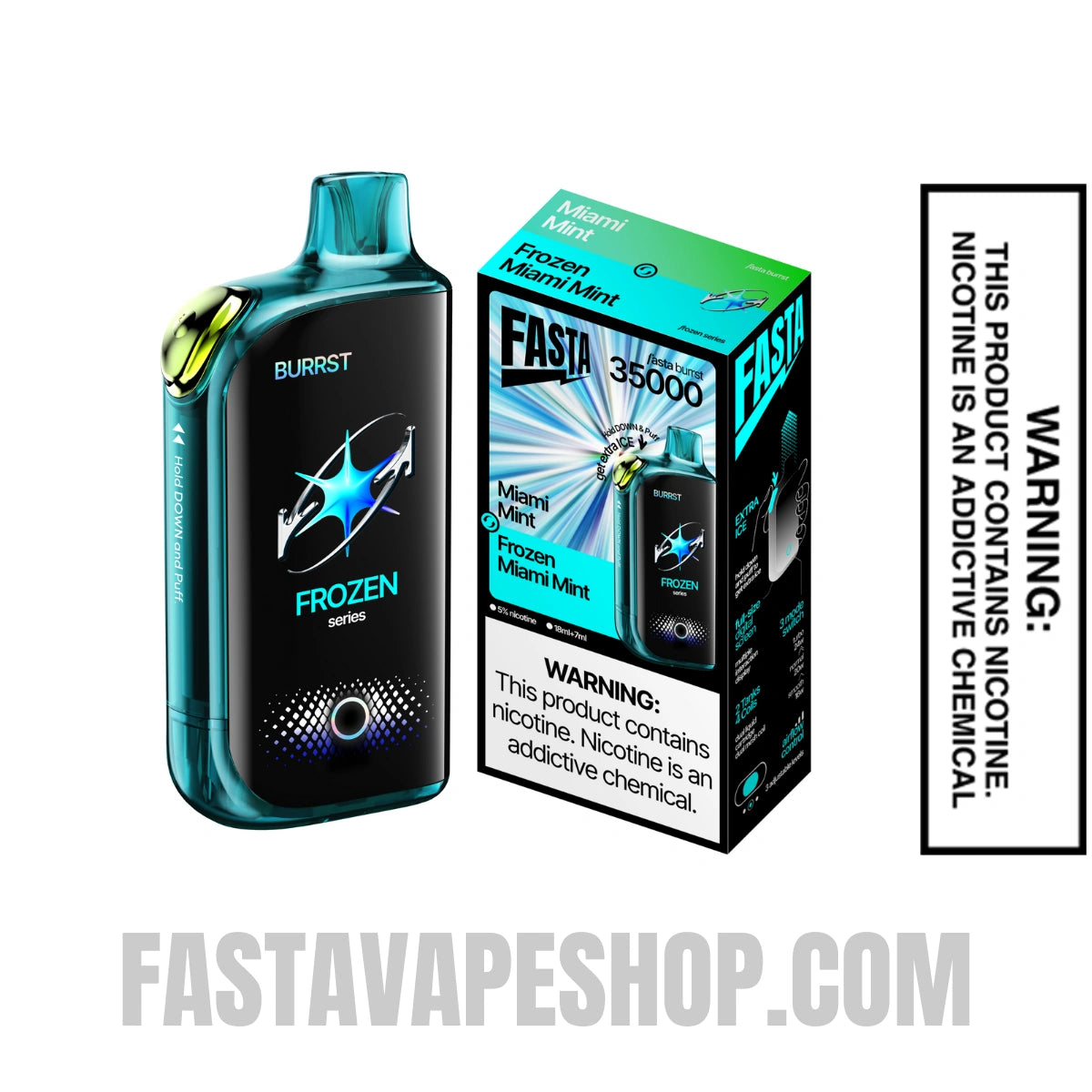 Miami Mint / Frozen Miami Mint Fasta Burrst 35000 Vape With Package Box
