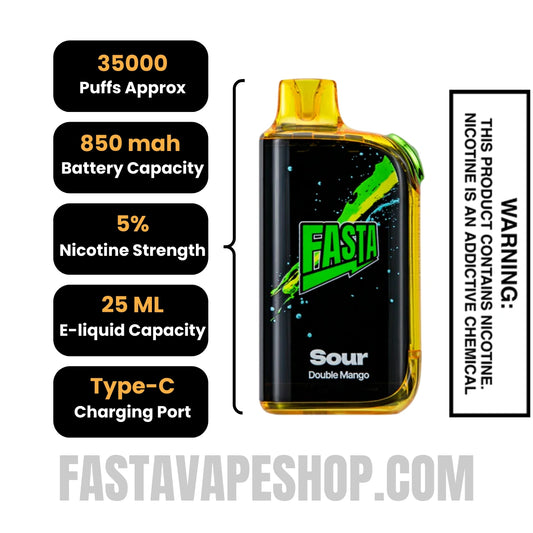 Sour Double Mango Fasta Burrst 35000 Sour Edition Vape Specifications