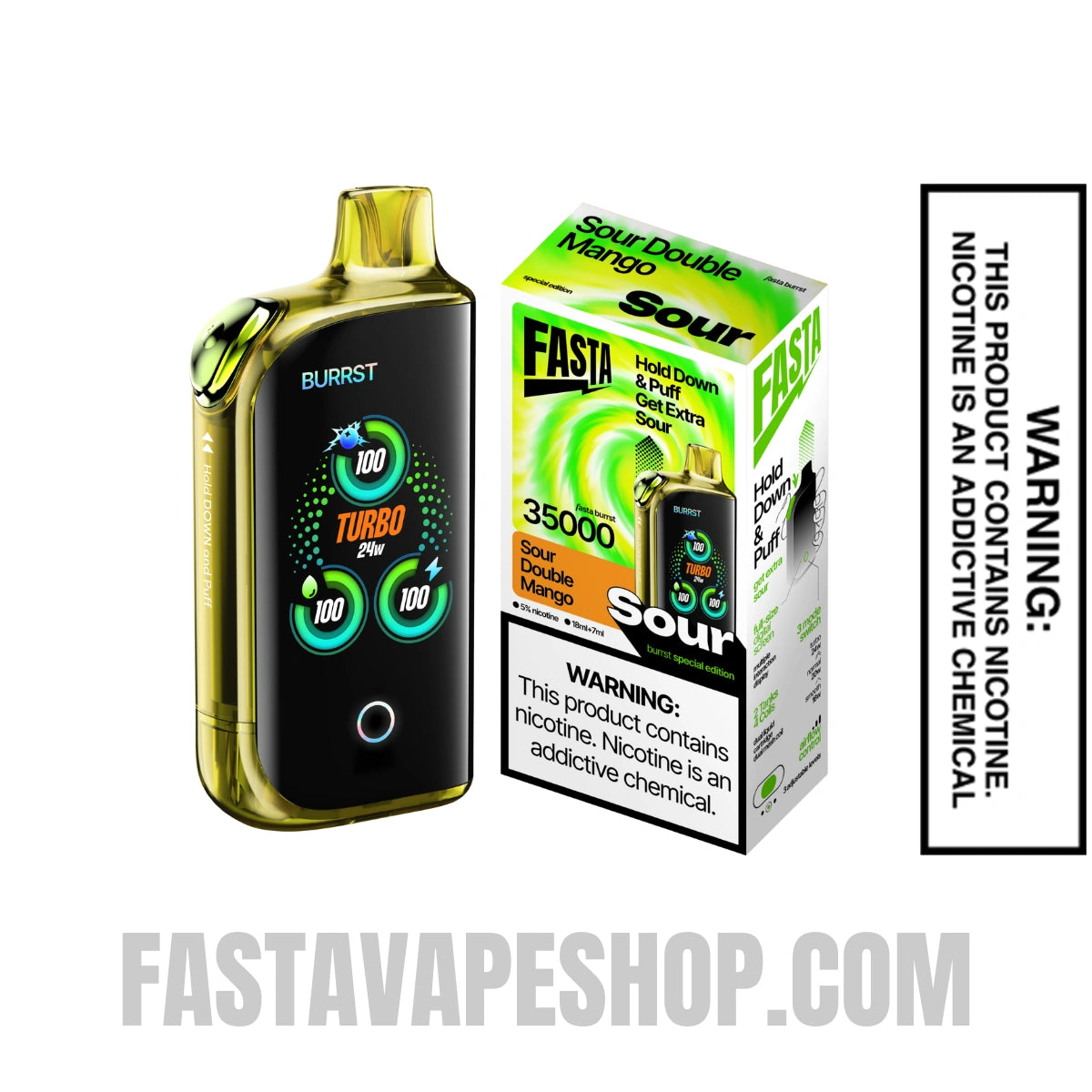 Sour Double Mango Fasta Burrst 35000 Sour Edition Vape With Package Box