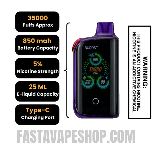 Sour Mixed Berry Fasta Burrst 35000 Sour Edition Vape Specifications