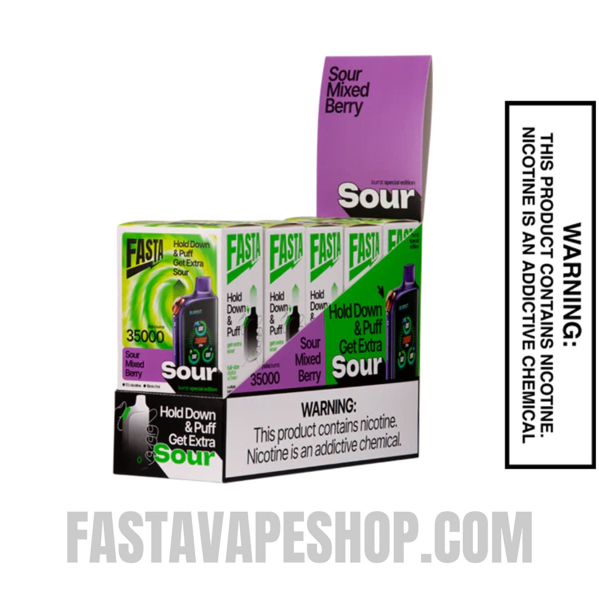 Sour Mixed Berry Fasta Burrst 35000 Sour Edition Vape with bundle box