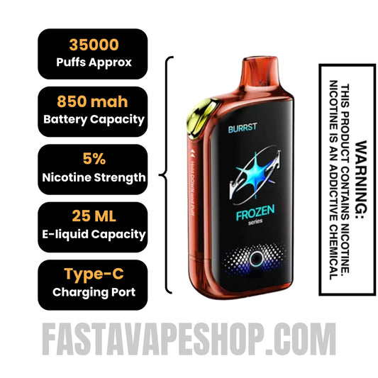 Strawberry Banana / Frozen Strawberry Banana Fasta Burrst 35000 Vape Specifications