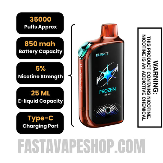Watermelon Ice / Frozen Watermelon Fasta Burrst 35000 Vape Specifications