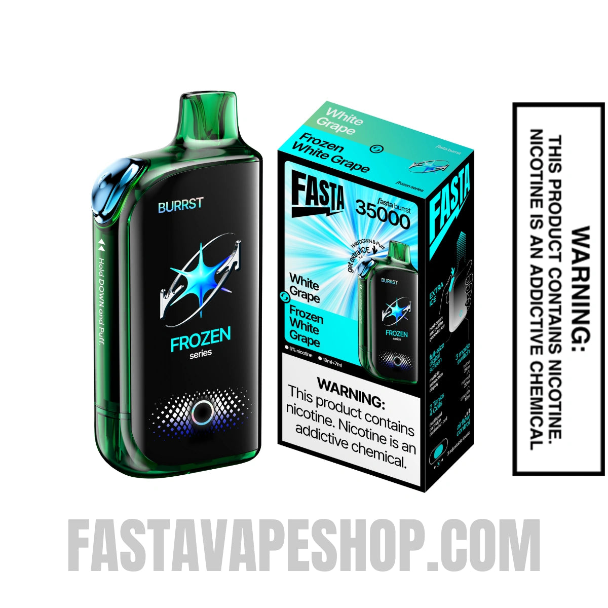 White Grape / Frozen White Grape Fasta Burrst 35000 Vape With Package Box